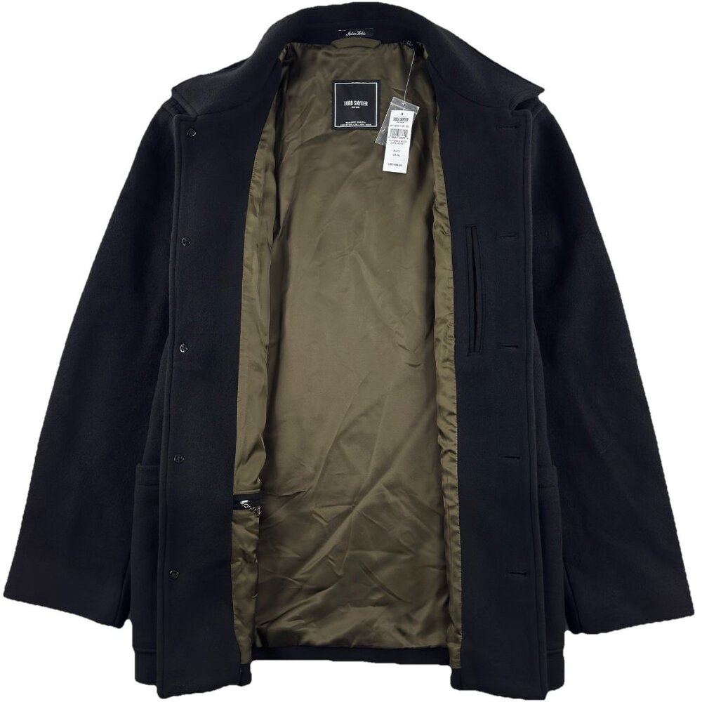 Todd Snyder Italian Wool Cashmere Cafe Jacket Men's XL Black Quiet Luxury $698 - Picture 3 of 14